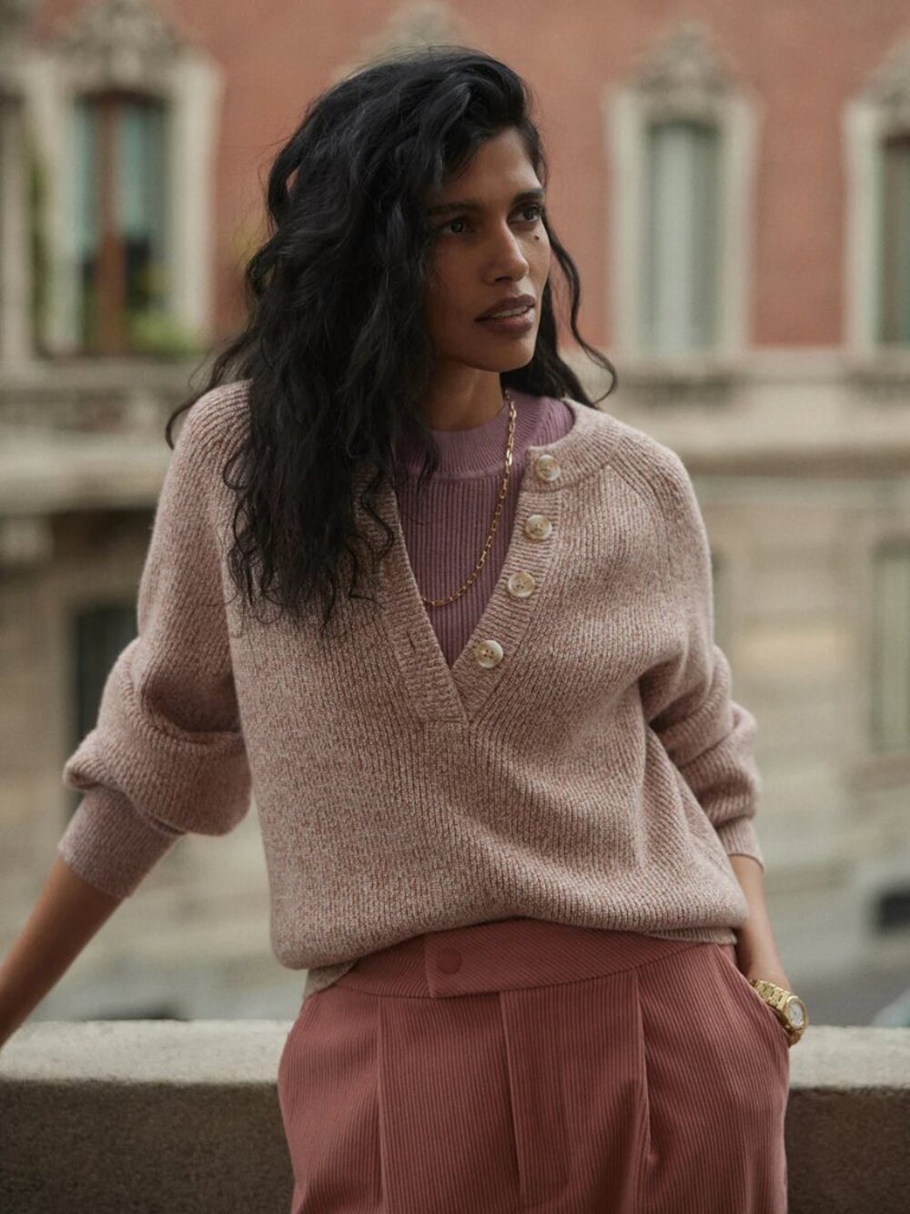 Varley - Kennings Mock Placket Knit